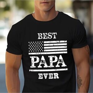 Unique T-Shirt Vibrant Graphic Print Best Dad Ever Size